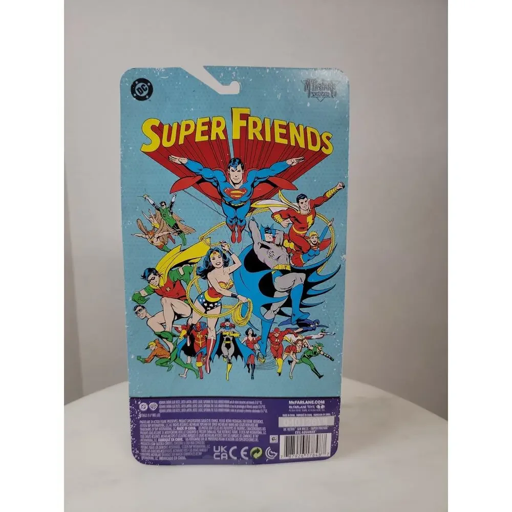 MCFARLANE DC RETRO SUPER FRIENDS EVIL AQUAMAN RED PLATINUM EDITION on Card